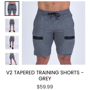 V2 TAPERED TRAINING SHORTS - Grey XL